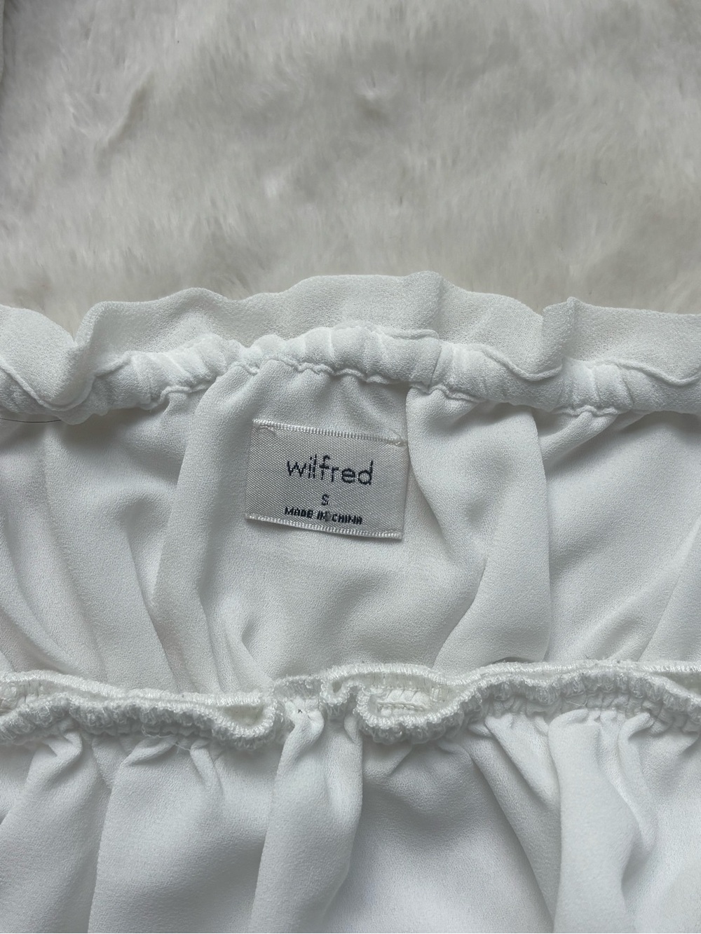 Wilfred White Strapless Ruffled Bandeau Top - Picture 3 of 15